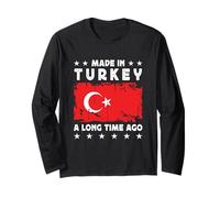 Made in Turkey a Long Time Ago Proud Turkish Turkey Flag Manche Longue