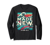 Made New Baptême Shirt Chemises chrétiennes pour les jeunes baptisés Manche Longue