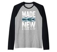 Made New Baptême Shirt Chemises chrétiennes pour Les Jeunes baptisés Manche Raglan