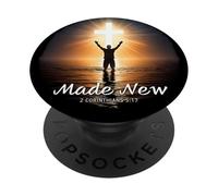 Made New in Christ Jesus: Christian Faith Baptism 2 Cor 5:17 PopSockets PopGrip Adhésif