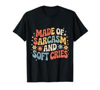Made of Sarcasm and Soft Cries Dark Emotional Mix - T-Shirt