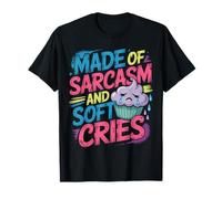 Made of Sarcasm and Soft Cries Dark Emotional Mix |- T-Shirt