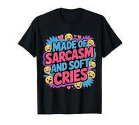 Made of Sarcasm and Soft Cries Dark Emotional Mix - T-Shirt