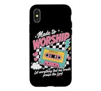 Made to Worship Psaume 150:6 Ruban Cassette rétro chrétienne Coque pour iPhone X/XS