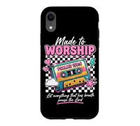 Made to Worship Psaume 150:6 Ruban Cassette rétro chrétienne Coque pour iPhone XR