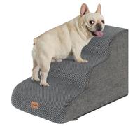 Made4Pets Rampe d'escalier pour chiens de petite taille, marches pour chien, lit, canapé et chaise, marches en mousse 35D pour petits chiens et chats, escalier avec fond antidérapant, gris