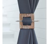 MADECOSTORE Barrette carrée en Bois cérusé pour Rideaux - V.créations -