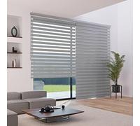 MADECOSTORE Double Store Enrouleur Jour Nuit Abeille - Gris - avec Coffre - Chaînette Alu L 126 x H 250 cm (Tissu L 120 cm)