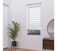 MADECOSTORE Double Store Enrouleur Jour Nuit Alutech - Blanc - L64 x H250cm - avec Coffre - Chaînette Alu