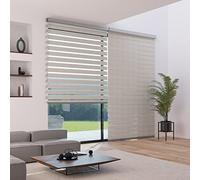 MADECOSTORE Double Store Enrouleur Jour Nuit Alutech - Lin - L124 x H250cm - avec Coffre - Chaînette Alu