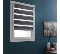 MADECOSTORE Store Enrouleur Jour Nuit chaînette coordonnée h250cm - Gris Anthracite - L124 x H250cm