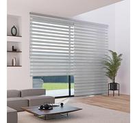 MADECOSTORE Double Store Enrouleur Jour Nuit Must - Blanc et Noir - L154 x H250cm - Fixation avec perçage - Chaînette chromée