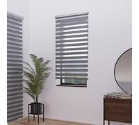 MADECOSTORE Double Store Enrouleur Jour Nuit Must - Noir et Blanc - L64 x H250cm - Fixation avec perçage - Chaînette chromée