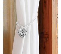 MADECOSTORE Embrasse à Rideaux Lien cœur en Osier - Blanc