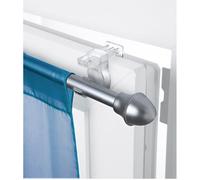MADECOSTORE Lot de 2 de Supports Auto-serrants pour Tringles à rideaux T1 Transparent