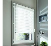 MADECOSTORE Lot de 2 stores jour nuit basiques - Blanc - L55 x H100cm