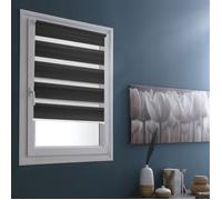 MADECOSTORE Lot de 2 stores jour nuit basiques - Gris - L40 x H100cm