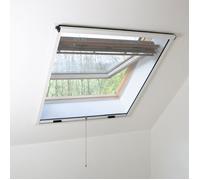 MADECOSTORE Moustiquaire enroulable en alu pour fenêtre de toit - Blanc - L76 x H160cm