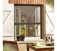 MADECOSTORE Moustiquaire Enrouleur Alu Gris Anthracite Recoupable pour Fenêtre L.160cm x H.Jusqu'à 160cm