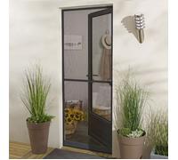 MADECOSTORE Moustiquaire porte battante aluminium pour porte - recoupable - Gris anthracite - L100 x H220cm