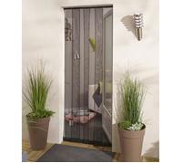 MADECOSTORE Moustiquaire rideau de porte sans percer - 4 lamelles - Noir - L92 x H215cm