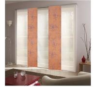 MADECOSTORE Panneau Japonais Tamisant Devoré Fleurs Orange - - L045 x Hcm