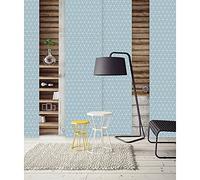 MADECOSTORE Panneau Japonais Tamisant Imprimé Triangles - Bleu Turquoise - L50 x H250cm