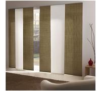 MADECOSTORE Panneau Japonais Tamisant Lamelles Corde et rondin - Vert Amande - L50 x H260cm