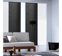 MADECOSTORE Panneau Japonais Tamisant Lamelles Uni - Noir - L45 x H260 cm