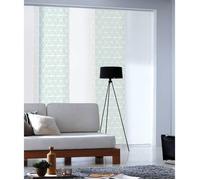 MADECOSTORE Panneau Japonais Tamisant Pyramides - Blanc / Bleu et Blanc / Gris - L50 x H250cm