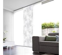 MADECOSTORE Panneau Japonais Voile Blanc Dévoré Enduit Mentos - Blanc - L45 x H260cm