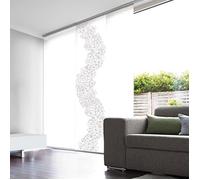 MADECOSTORE Panneau Japonais Voile Blanc Dévoré enduit Prismes - Blanc - L45 x H260cm