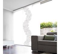 MADECOSTORE Panneau Japonais Voile Blanc Dévoré Enduit Prismes - Blanc - L45 x H260cm