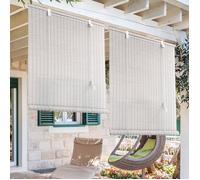 MADECOSTORE Roll'up bambou fines lattes pour intérieur et extérieur - Blanc - L80 x H250cm