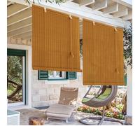 MADECOSTORE Roll'up bambou fines lattes pour intérieur et extérieur - Chamois - L80 x H250cm