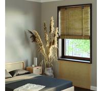 MADECOSTORE Roll'up Nature Toile de Jute sans percer - Chamois - L120 x H220cm