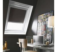 MADECOSTORE Store de Toit Enrouleur Compatible Velux - Gris Anthracite - L97 x H94cm Modèle S06 - Cadre Alu 1996000606