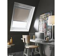 MADECOSTORE Store de Toit occultant Cadre alu Compatible VELUX® - Taupe - L97 x HS08