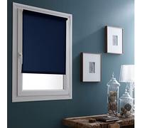 MADECOSTORE Store Enrouleur Occultant Easy Roll Tissu Uni Bleu foncé - L45 x H170cm - sans perçage