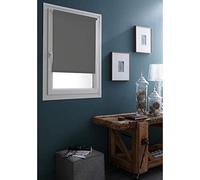 MADECOSTORE Store Enrouleur occultant Facile - Tissu Simple - Gris Carbone - 50 x 90 cm (l x H) - avec ou sans perçage