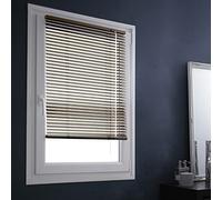 MADECOSTORE Store Vénitien Aluminium Easy Ficelle - L62 x H150cm - Mécanisme autobloquant - Lamelles 25mm - sans perçage