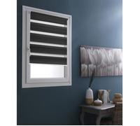 MADECOSTOREStore Enrouleur Jour Nuit Sans Perçage Chaînette Coordonnée - Gris anthracite - L125 x H190cm