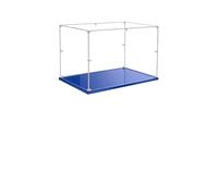 MADEHAY 3mm Vitrine en Acrylique Transparente Anti - poussière, Grande Boîte de présentatio pour Lego Motos Model série 42130 42159 42202 43179 60047 80036. Base Bleue (1, 50x25x40cm)