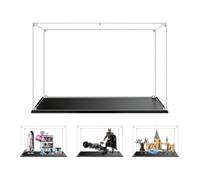 MADEHAY 3mm Vitrine en Acrylique Transparente Anti - poussière, Grande Boîte de présentatio pour Lego Model série 41713 42079 43195 76273 76388. Base Bleue (1, 40x20x30cm)