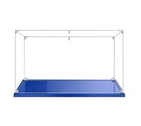 MADEHAY 3mm Vitrine en Acrylique Transparente Anti - poussière, Grande Boîte de présentatio pour Lego Motos Model série 10298 42063 42107 60388 60414 80032. Base Bleue (1, 40x20x25cm)