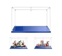 MADEHAY 3mm Vitrine en Acrylique Transparente Anti - poussière, Grande Boîte de présentatio pour Lego Model série 10320 60110. Base Bleue (1, 60x40x40cm)