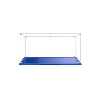 MADEHAY 3mm Vitrine en Acrylique Transparente Anti - poussière, Grande Boîte de présentatio pour Lego Model série 42038 42076 42112 60338 70909. Base Bleue (1, 45x25x25cm)