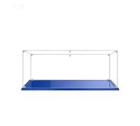 MADEHAY 3mm Vitrine en Acrylique Transparente Anti - poussière, Grande Boîte de présentatio pour Lego Model série 10327 42096 42115 42143. Base Bleue (1, 65x30x20cm)
