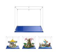 MADEHAY 3mm Vitrine en Acrylique Transparente Anti - poussière, Grande Boîte de présentatio pour Lego Model série 60141 75572 76248 77092. Base Bleue (1, 40x40x35cm)
