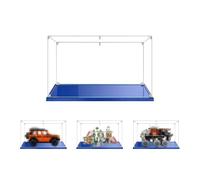 MADEHAY 3mm Vitrine en Acrylique Transparente Anti - poussière, Grande Boîte de présentatio pour Lego Voiture Model série 10973 42110 42177 42180 42604. Base Bleue (1, 50x25x30cm)
